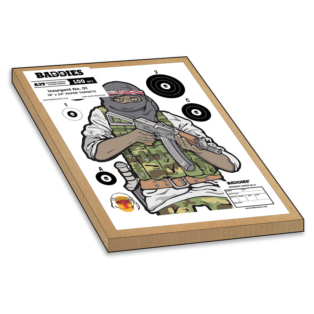 Baddies Insurgent Targets 18x24 - 100 Case